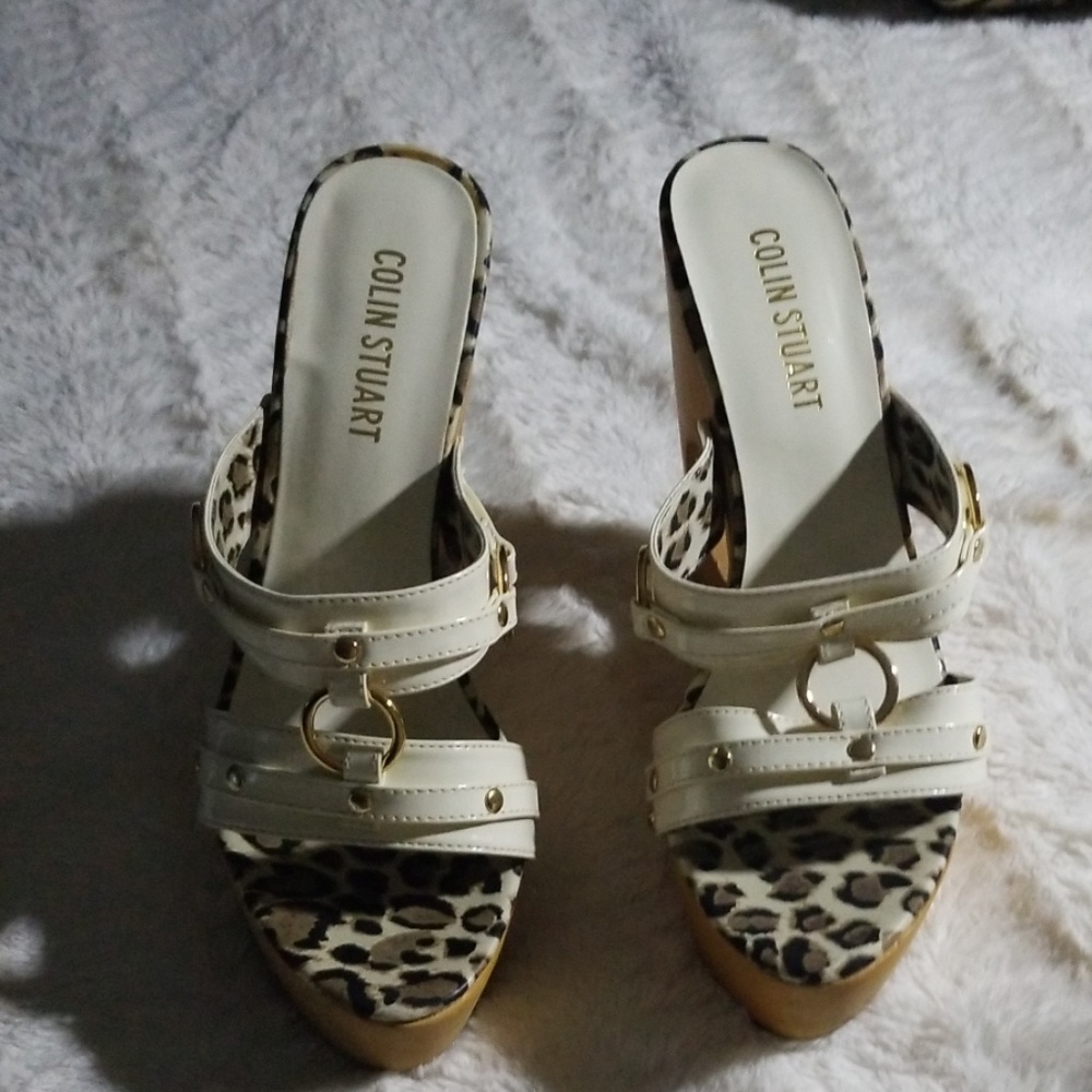 Colin Stuart wedge open toe heels